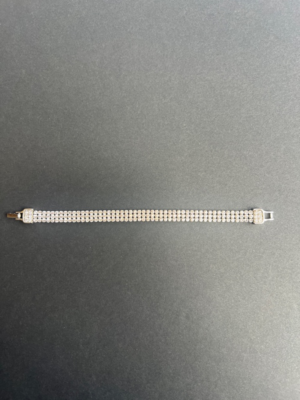 Swarovski Silver Crystal Multi-Row Tennis Bracelet 8 inch